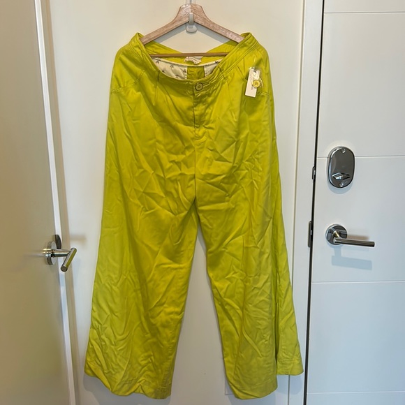 NEW Anthropologie Light Yellow Wide Leg Pants - Picture 4 of 16